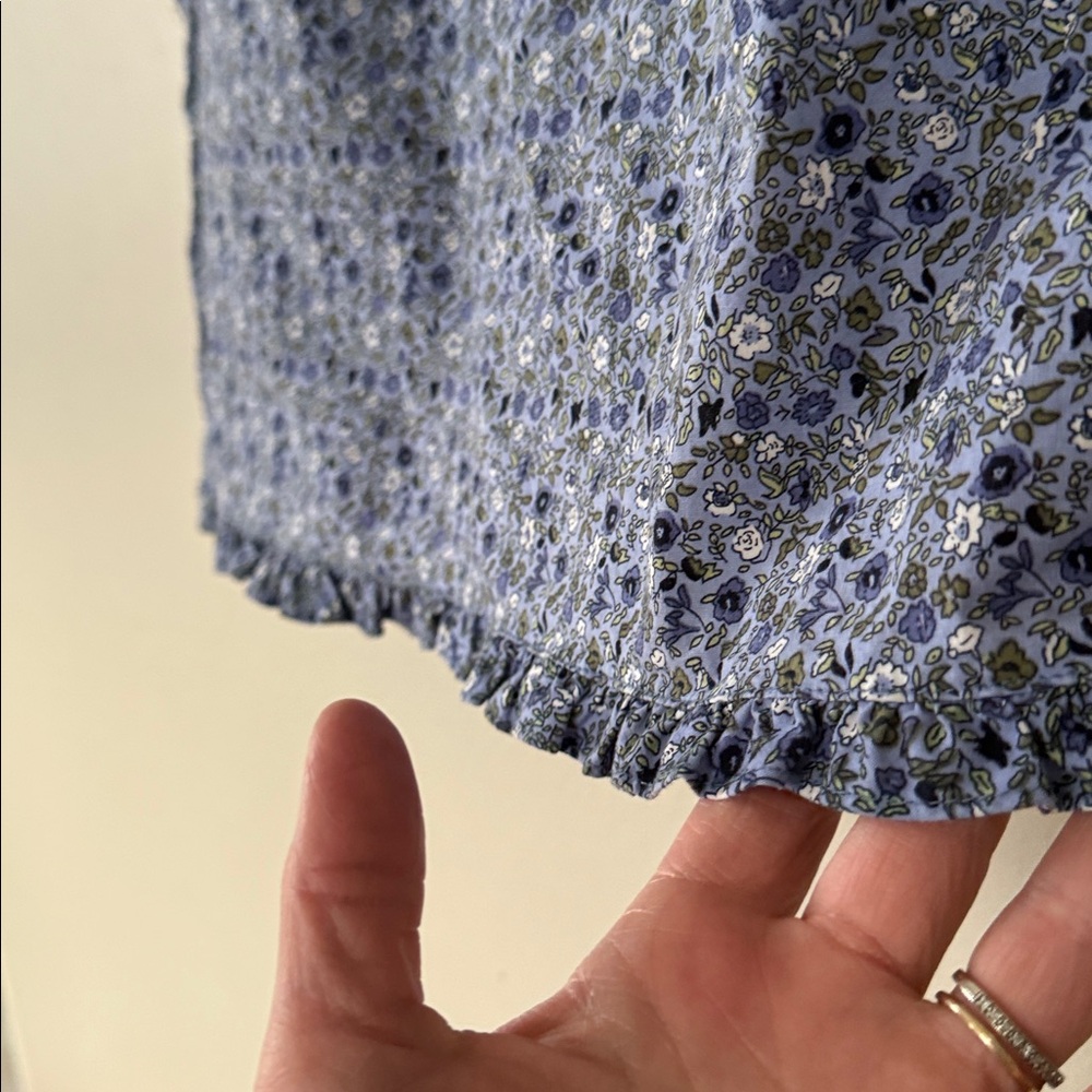 Faded Glory Blue Floral A-Line Skirt medium - Picture 3 of 6